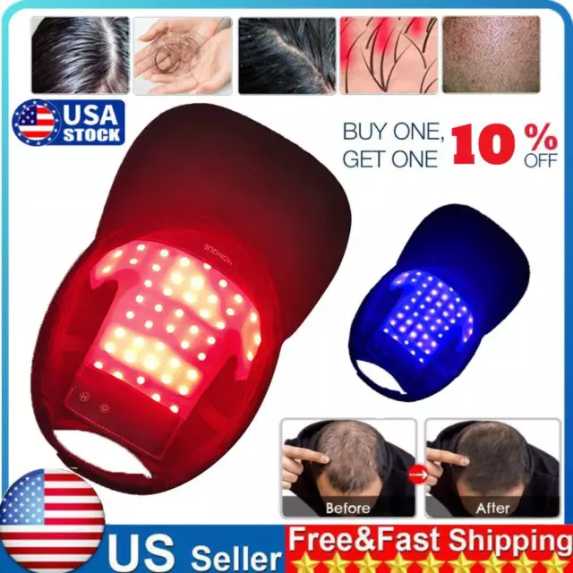 Laser&LED Red Light Therapy Cap HairGrowth Fast Regrowth Anti Hair Loss Hat/Comb