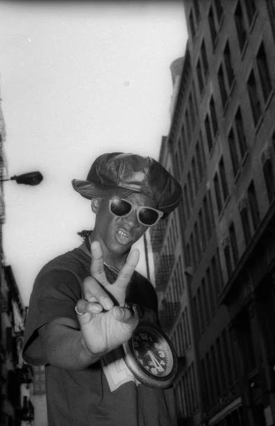 RAPPER FLAVOR FLAV appears in a portrait taken on April 22, 1991 - Old