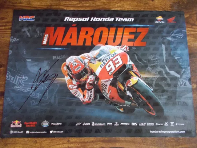 Marc Marquez Signed Moto Gp Poster  + COA*. Moto GP. TT. Superbikes.