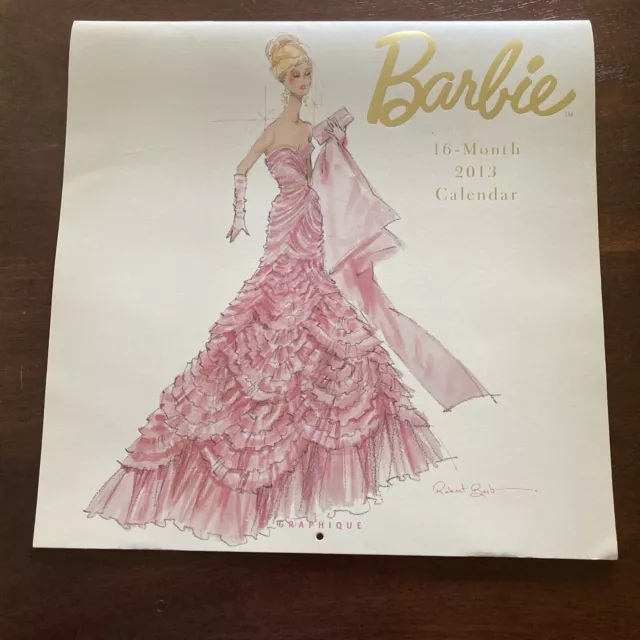 2013 Barbie Doll Licensed 16 Month Color Wall Calendar~Ex Cond~Free Shipping!