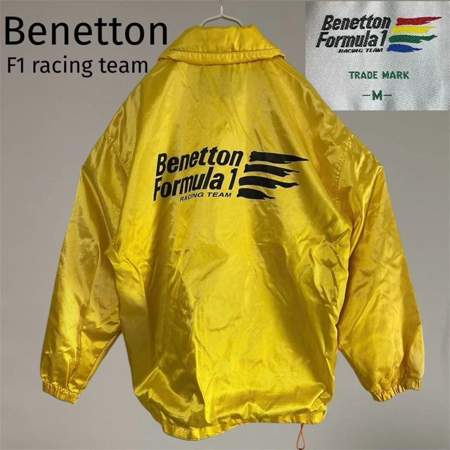 BENETTON F1 イエロー ジャケット PICK!!! Vintage Bomber Jacket Benetton Formula 1 Racing Team