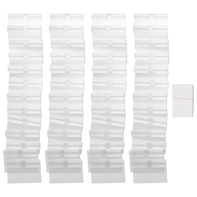 50Pcs Clear Plastic Label Holder Price Tag, Shelf Label Clip Removable LabeA3