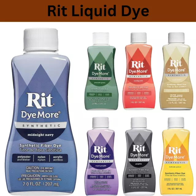 RIT Dye More Synthetic Fabric Dye Liquid Ideal for Faded Clothes 207ml