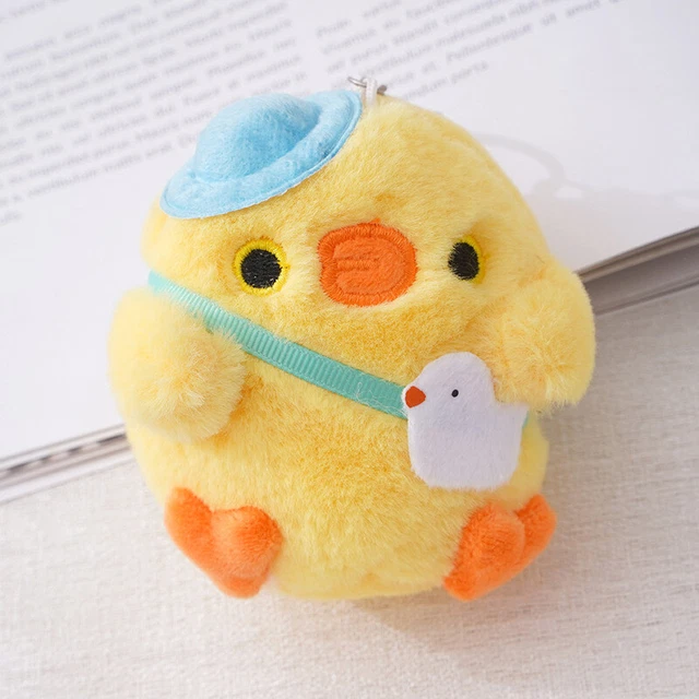 1Pc Cute Little Yellow Chicken Pendant Plush Toy Doll Bag Pendant Keychain D,QU
