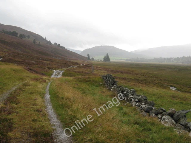 Photo 6x4 View east along the River Dee flood plain Allanaquoich Centre b c2010