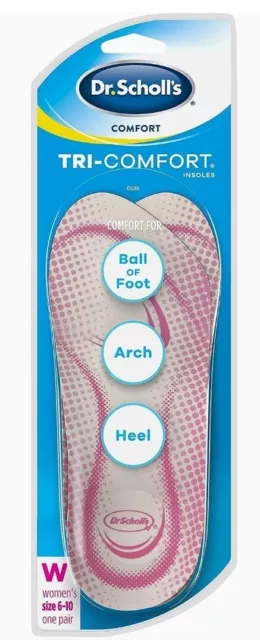 2 Dr. Scholls Tri Comfort Insoles Womens Size 6-10 New (4 INSOLES) NEW 2