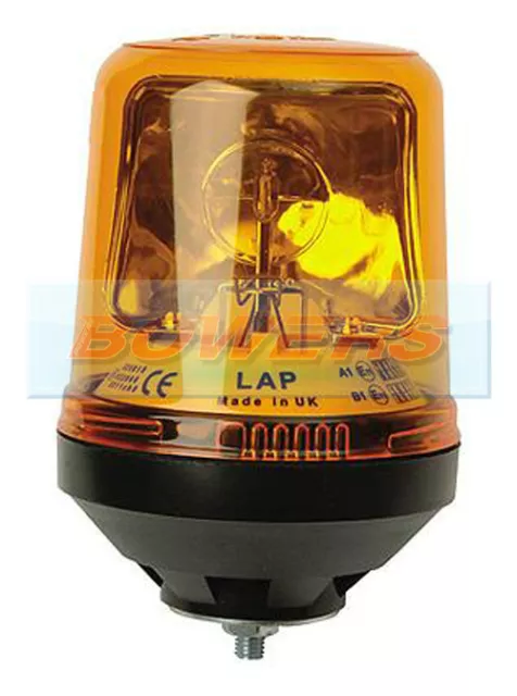 12V/24V Single Bolt/Point Halogen Rotating/Flashing Amber/Orange Recovery Beacon