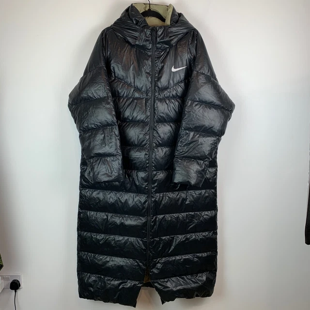 NIKE SPORTSWEAR BLACK Duck Down Longline Hooded Puffer Jacket Size Women's  XL £180.00 - PicClick UK