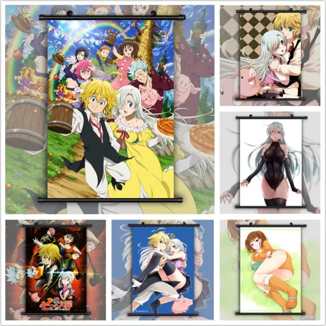 Os sete pecados capitais Meliodas pendurando pinturas de anime roll scroll  pôstas (Size : 30X45cm(11.81X17.71Inch))