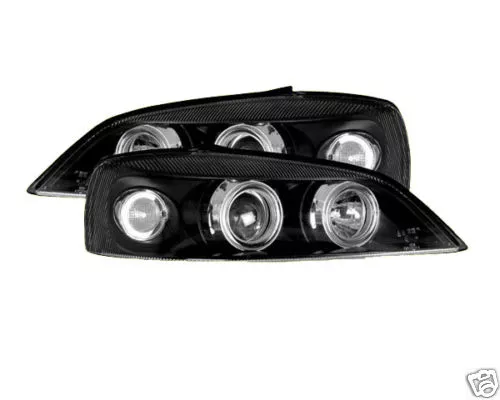 VAUXHALL ASTRA G 98-04 Black Twin Angel Eye Headlights Projector