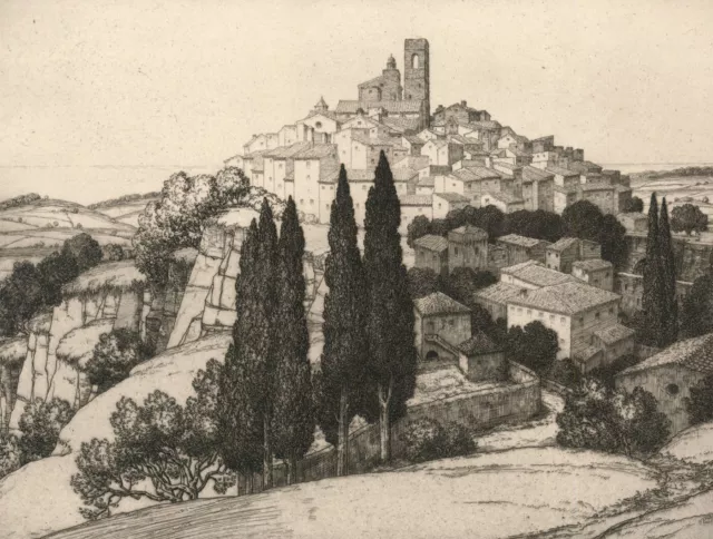 Frederick Marriott (1860-1941) - Early 20th Century Etching, Saint Paul de Vence