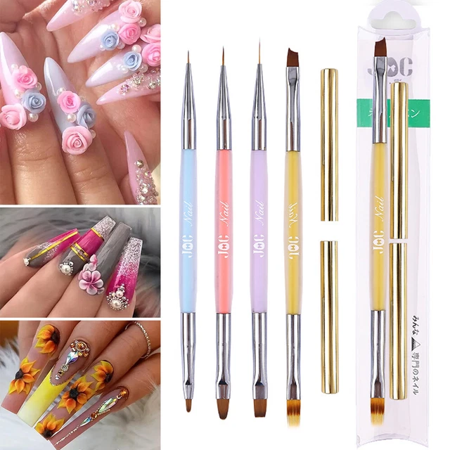 Maniküre Malstift Linie Nagel Uv Gel Zeichnung Doppelkopf Nagelaufbau Pinsel⊙ C8