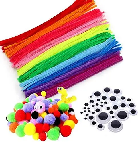 1 Set Pipe Cleaners Crafts Flexible Bendable Wire Chenille Stems DIY Tulip  Bouquet Making Kit Kids