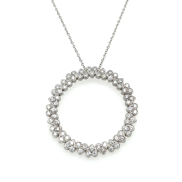 Jose Hess Birks Diamond Circle Pendant Necklace in 18K Gold Jose Hess Birks Diamond Circle Pendant Necklace in 18K Gold