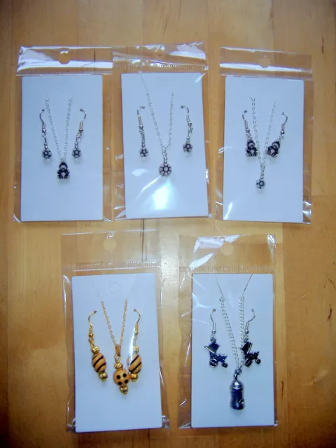 Childrens Silver / Gold Plated Earrings & Necklace Sets - Choose