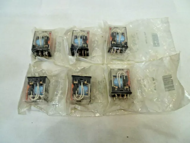 Job Lot Of 6 Omron My4 4 Pole Relay 24 Vdc Coil (Brand New Units In Sealed Bags)