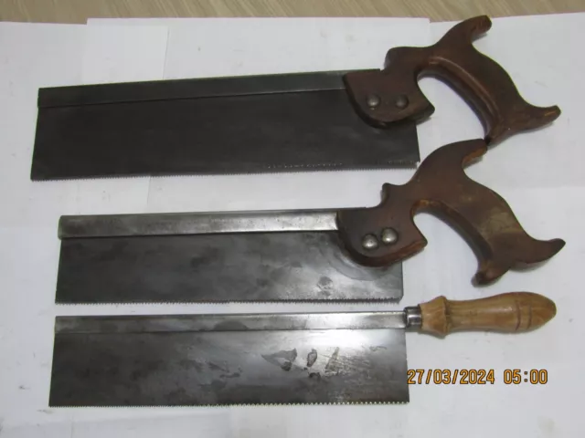 3-Vintage saws 2-tenon &1-gents carpenter