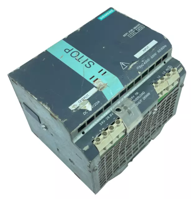 Siemens SITOP Power 20 6EP1436-3BA00 power Supply In 400-500V Out 24vdc 20A