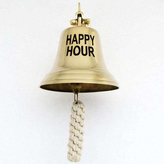 vintage ships marine nautical ship SHIP'S Solid Brass HAPPY HOUR Tiki BAR BELL