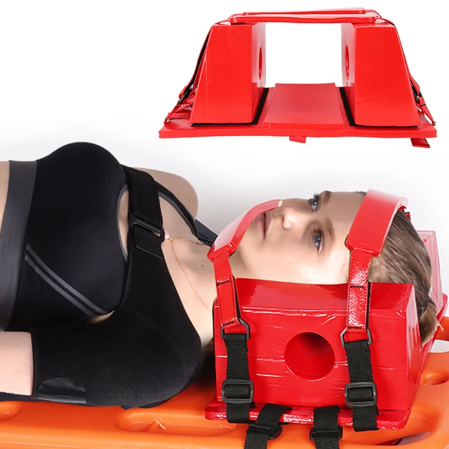 (Red)Head Immobilizer Waterproof Portable Lightweight Emergency Spine Board ABE