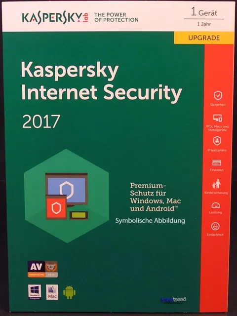Kaspersky Internet Security 2017 Upgrade 1 appareil - 1 an + manuel (PDF) NEUF 2