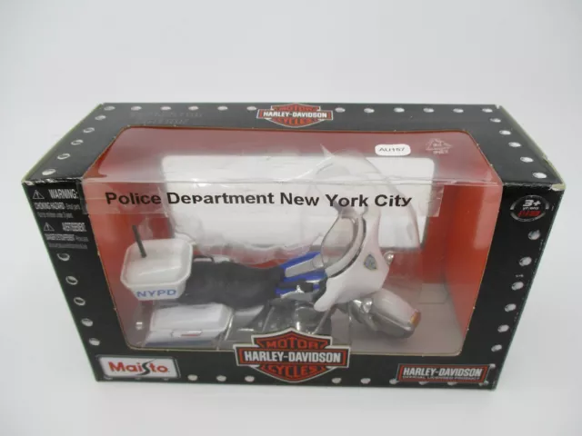 Au157 Maisto 1/18 Moto Harley Davidson Police Department New York City Ref 39360