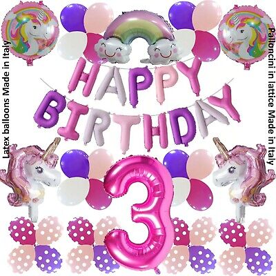 Shopama Palloncini Decorazioni Compleanno 3 Anni Topolino Bambino Bambina Rossi Gialli Blu Kit 21 pz. 
