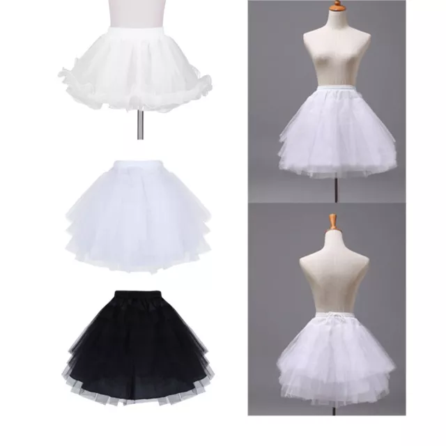 Kids Girls Hoopless Petticoat Tutu Crinoline Underskirt Slips Wedding Dress Gown