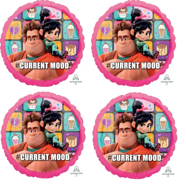 Wreck it Ralph 2 #CURRENT MOOD Balloon Decoration 17" 4x Mylar Party Supplies