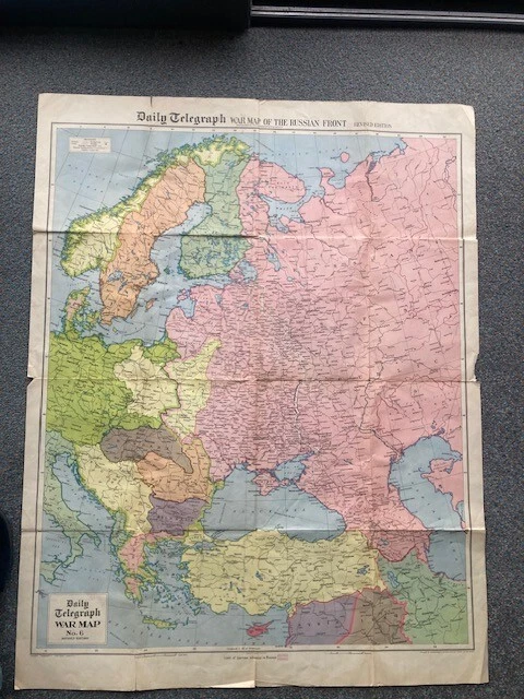 THE DAILY TELEGRAPH War Map Of The Russian Front No. 6 Revised Edition ...