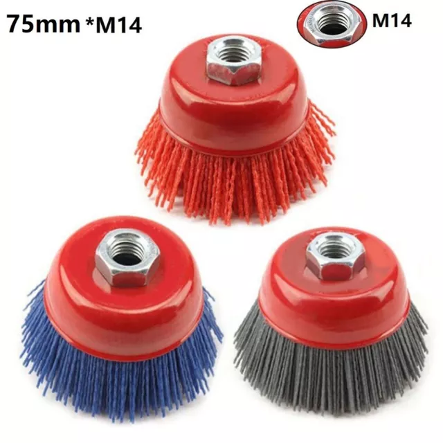 Nylon Abrasive Brush Wheel Polishing Tool for Angle Grinder 75mm * M14 4 Inch