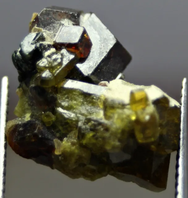 10.0 CT World Rare Green Vesuvianite Vivianite Garnet Crystals Flower Specimen