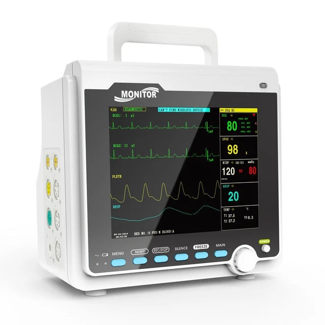Multi-parameter Vital Sign 6 Parameter 8 Inch Portable Patient Monitor ICU