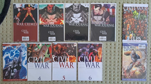 Lot of 10: Marvel Comics Event Civil War — Punisher War Journal, Civil War Files