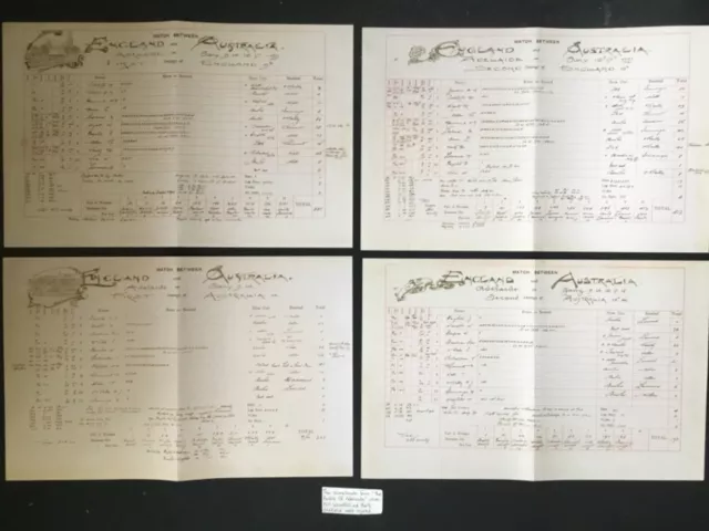 1933 AUSTRALIA v ENGLAND ASHES MATCH “THE BATTLE OF ADELAIDE” FULL SCORECARDS