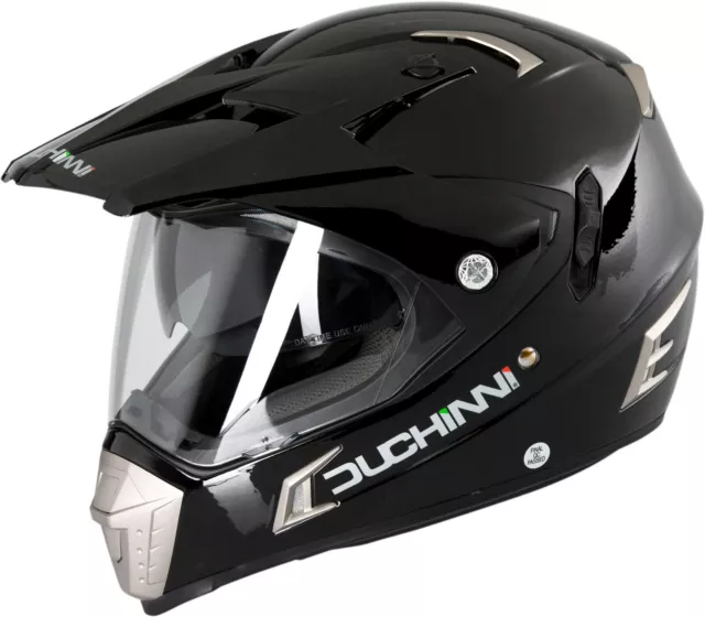 DUCHINNI D311 DUAL Adventure Gloss Black Full Face Motorcycle