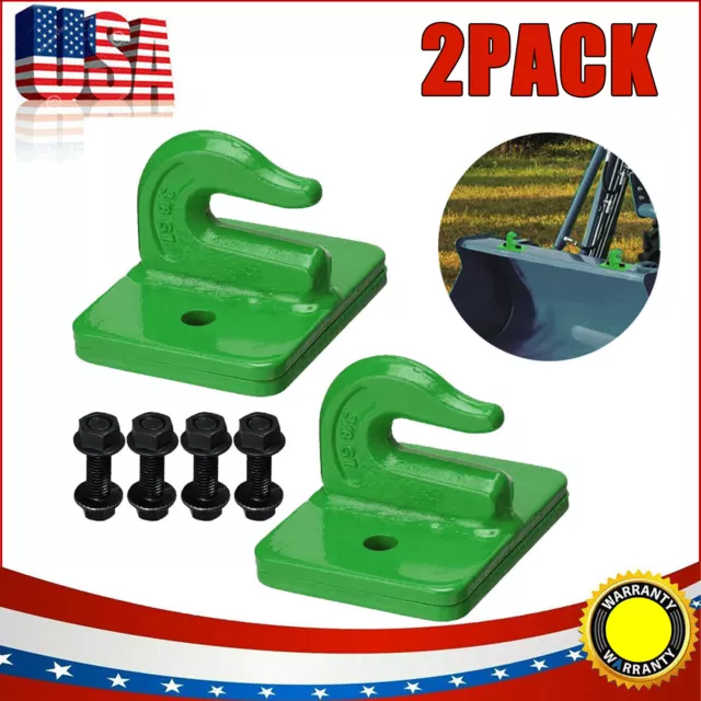 2PCS 3/8" Bolt On Grab Chain Hooks For Skid Steer Loader Plate Tractor Bucket US