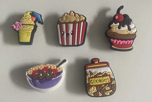 Food And Coffee Cartoon Croc Jibbitz shoe charms bundle set