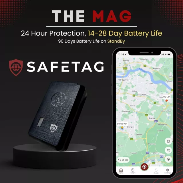SafeTag GPS Tracking device - Car Van Coach Magnetic GPS Tracker - Pay as You Go