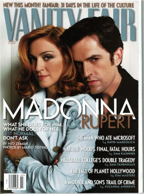 Vanity Fair Magazine March 2000 Madonna Evert Rupert Natalie Wood's Final Hours