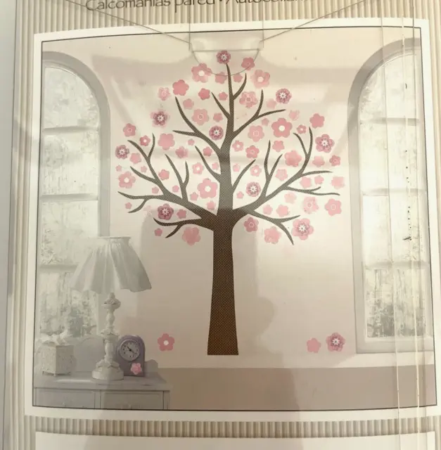 Koala Baby Peel & Stick Wall Vinyl Art Pink Cherry Blossoms Family Tree 56  x45