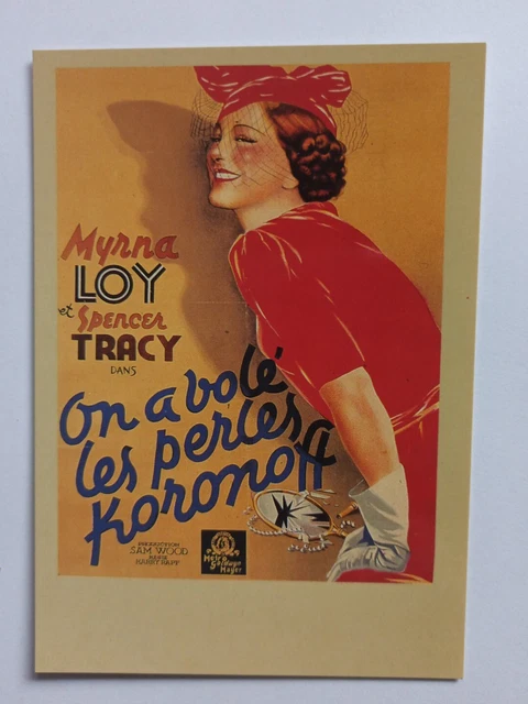 Myrna Loy Spencer Tracy Zreik 82 Koronoff Pearls Stolen Postcard