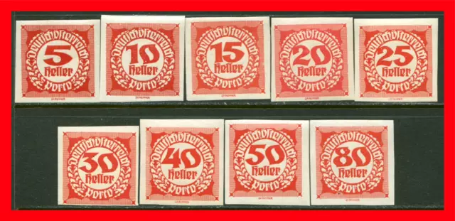 Austria Postage Due Stamps Scott J93-J101, Mint Complete Set!! A240a