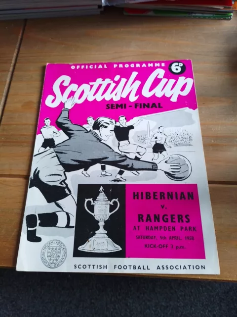 SCOTTISH CUP SEMI FINAL 1958 Hibernian v Rangers  5/4/1958 Hibs