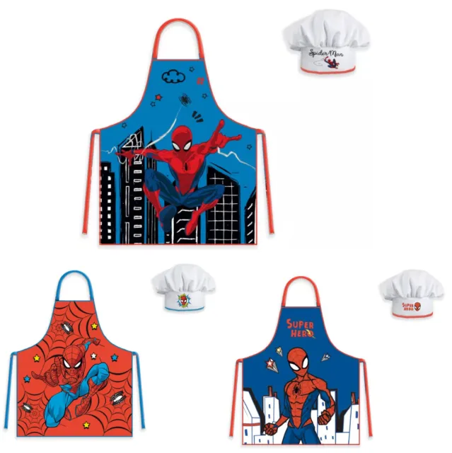 Spiderman Marvel Niños Delantal de Cocina Set Delantal Backschürze 2 Piezas