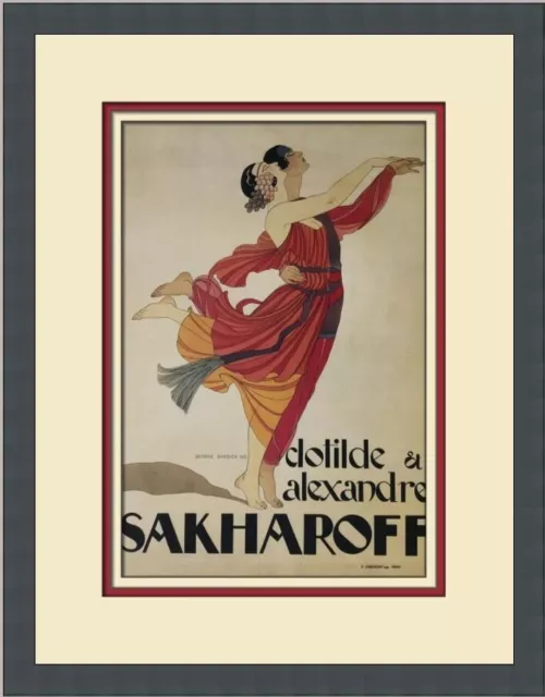 Georges Barbier Clothide et Sakharoff Custom Framed Advertising Print