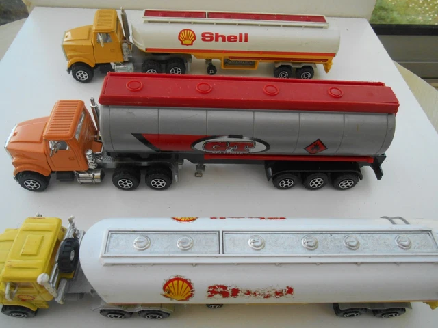 Lot De 3 Camions / Engins Majorette (échelle 1/100) - Occasion - Bon état Avec Traces De Colle