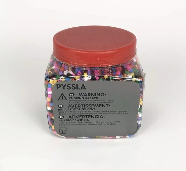 NEW IKEA PYSSLA (Perler) Beads 1lb 5oz Multicolor Rainbow Craft Beads
