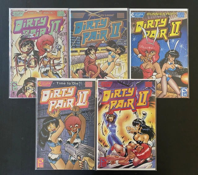 Dirty Pair II 1-5 full set complete run lot Adam Warren Eclipse Comic 1989 Error
