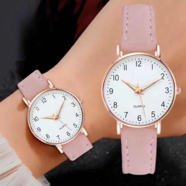 Watch For Ladies Women Girls Fashion Leather Strap Quartz Wristwatch Gift NEW UK 3